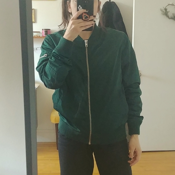 TOPMAN Bomber Jacket (forest green) - Picture 1 of 5